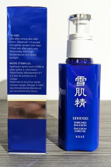 SEKKISEI Enriched Emulsion application scene suggests morning or evening routine