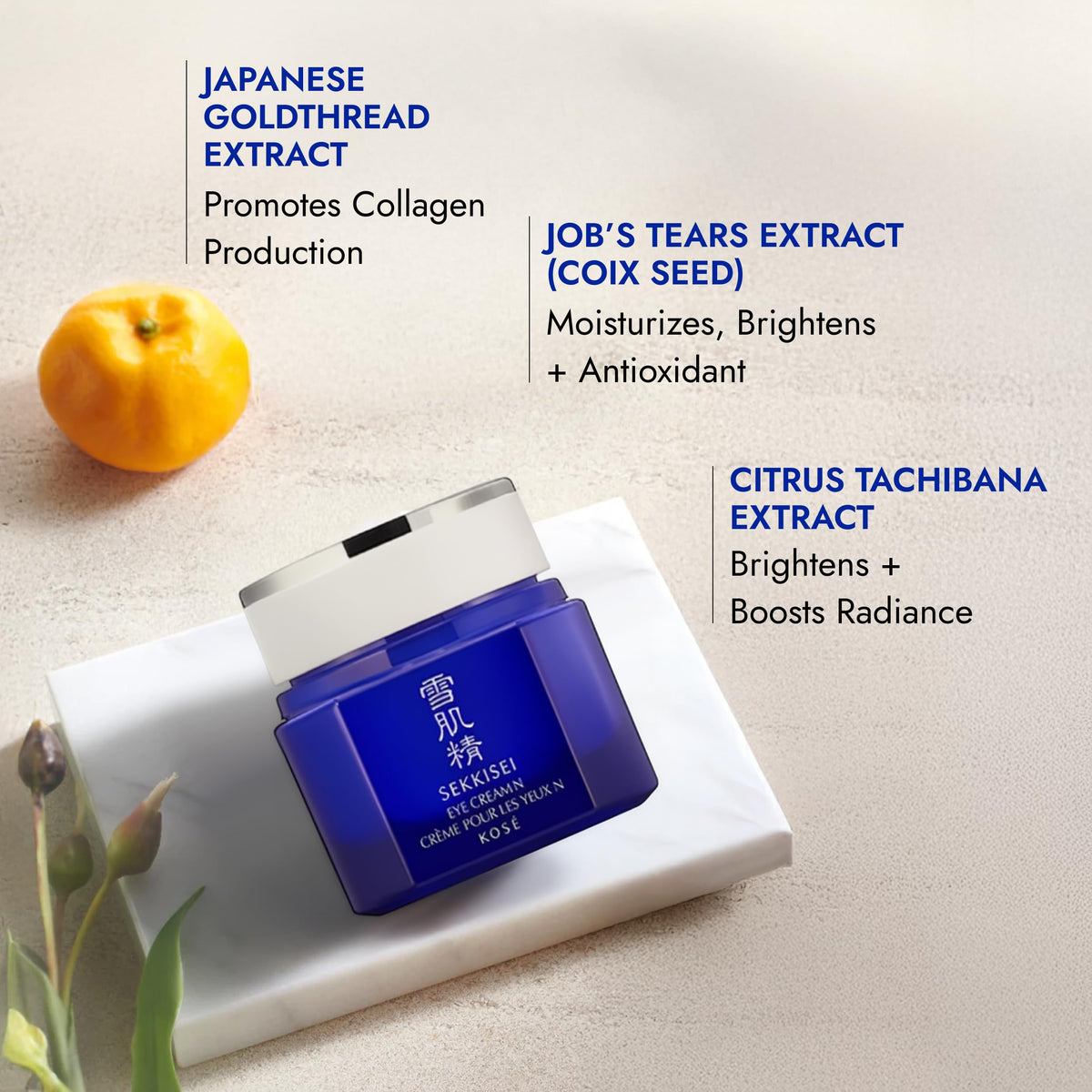 SEKKISEI Eye Cream texture close-up showing creamy consistency
