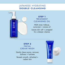 SEKKISEI Treatment Cleansing Oil with herbal extracts for soothing care.