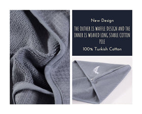 SELARUS hair towel wrap close-up shows 400 GSM cotton texture and absorbency.