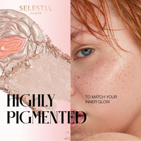 SELESTIA BEAUTY Divine V application brush demonstrates effortless blending.