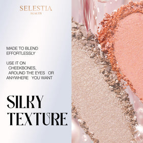 SELESTIA BEAUTY Divine V highlighter building glow on cheekbone.