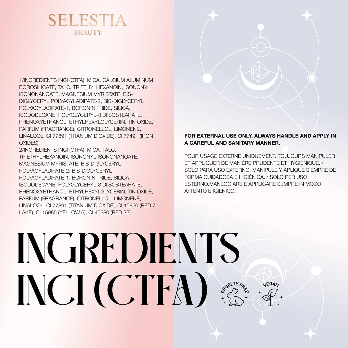 SELESTIA BEAUTY Divine V ultra-fine texture blends seamlessly on skin.