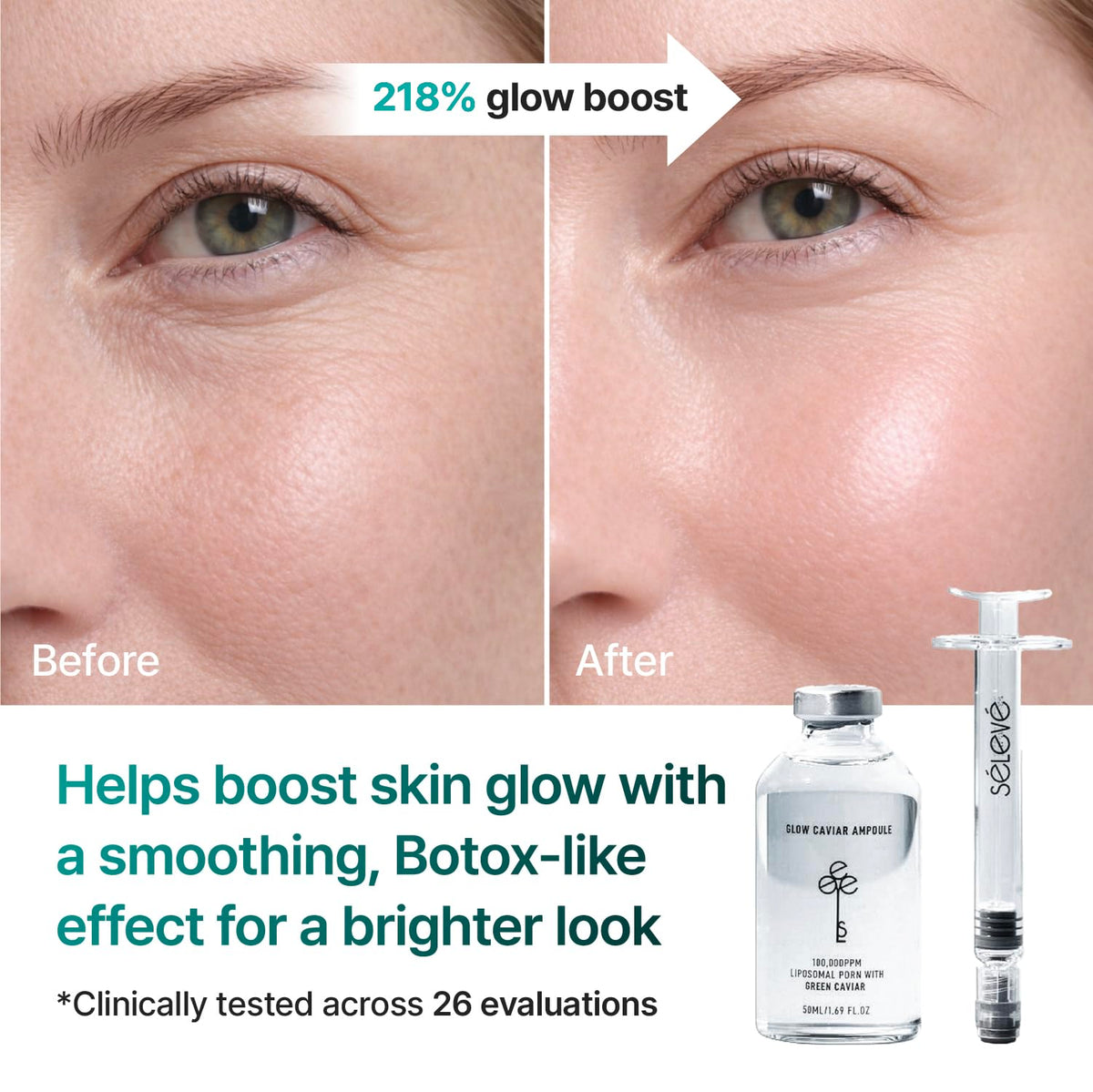 Application on dry, sensitive skin demonstrating soothing hydration from SELEVE ampoule