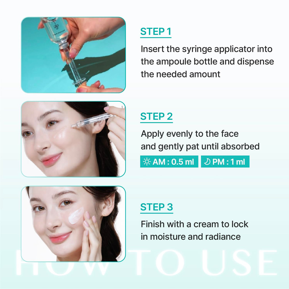 Daily routine setup featuring SELEVE Glow Caviar Ampoule among products