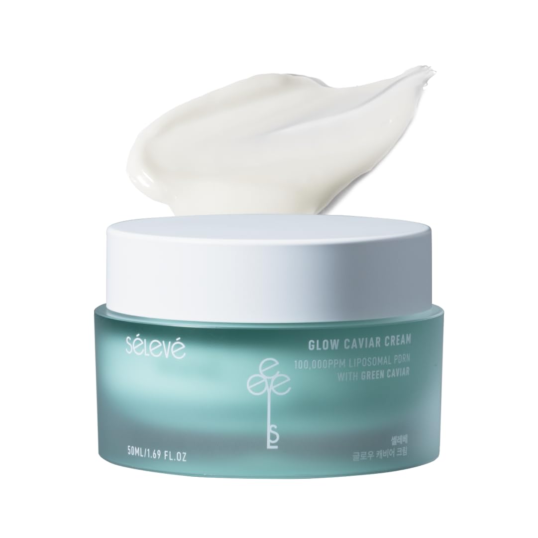 SELEVE Glow Caviar Cream bottle front showing premium hydration for sensitive skin