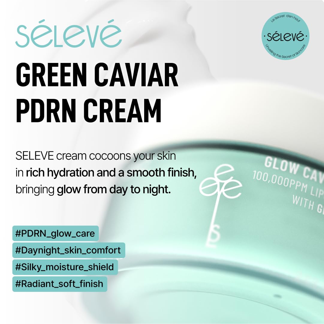SELEVE Glow Caviar Cream pump close-up illustrating precise dispensing