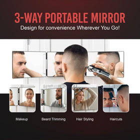 Self-Cut System compact 12.5-inch mirror fits tight spaces.