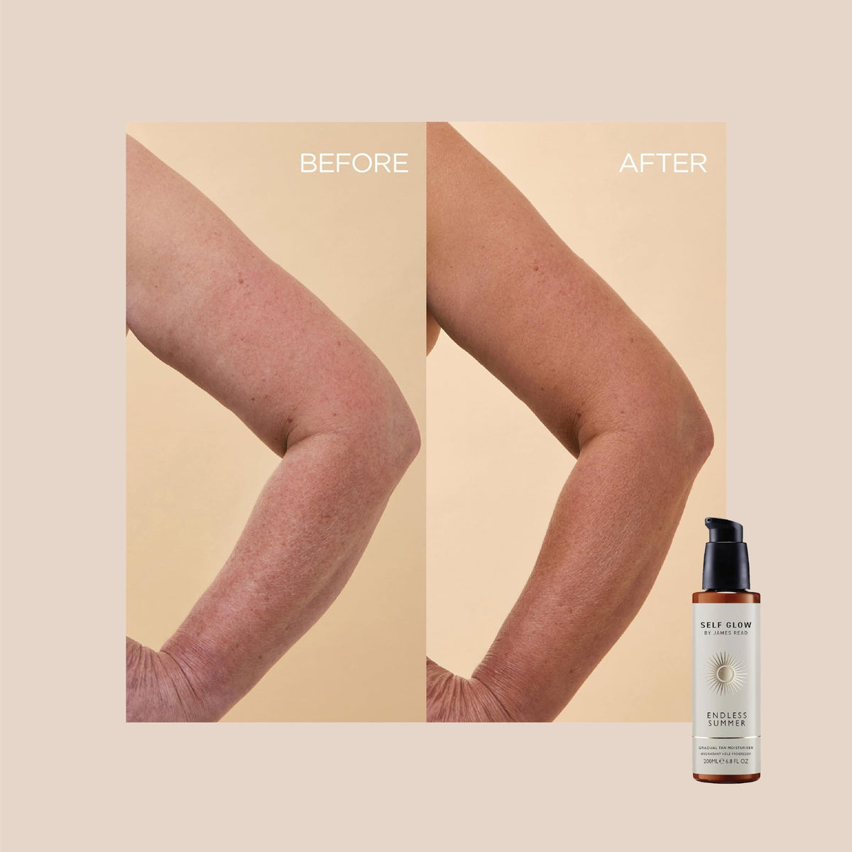 SELF GLOW BY JAMES READ applying on legs for a natural buildable glow