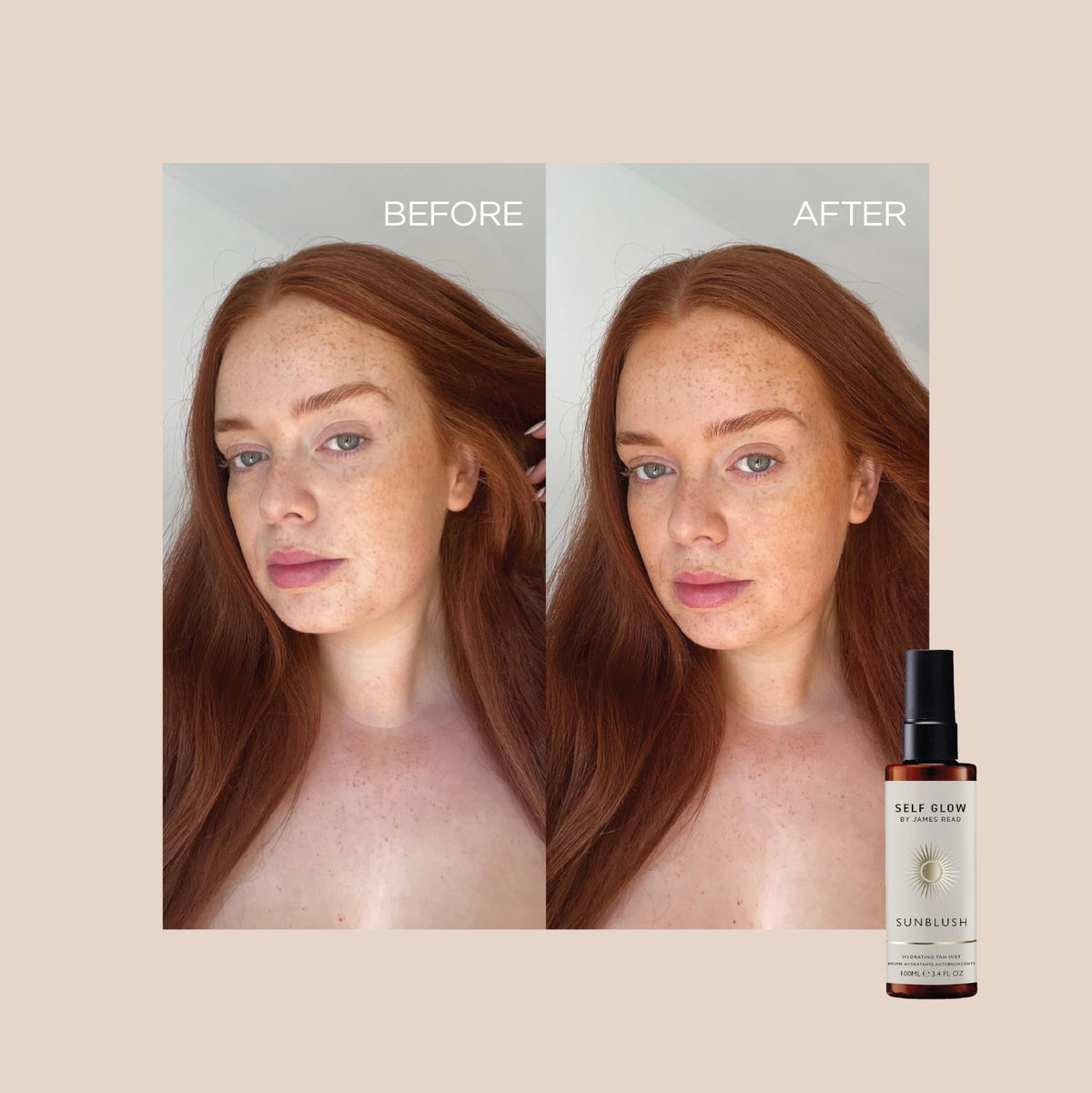Self Glow by James Read cheek and neck application for subtle warmth.