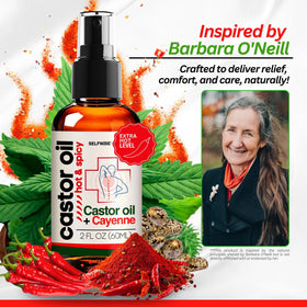 SELFWISE castor cayenne oil bottle pour enabling precise application.