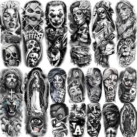 SELIDODO chicano full-arm sleeve tattoos for a bold cosplay look.