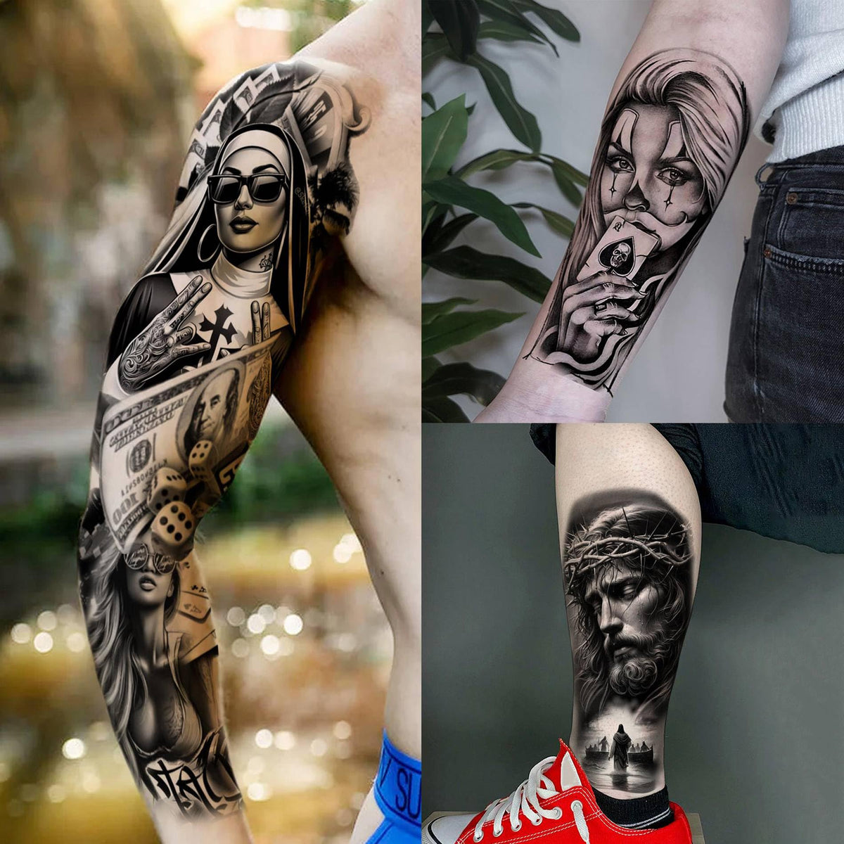 SELIDODO joker clown tattoos for bold street-art vibes.