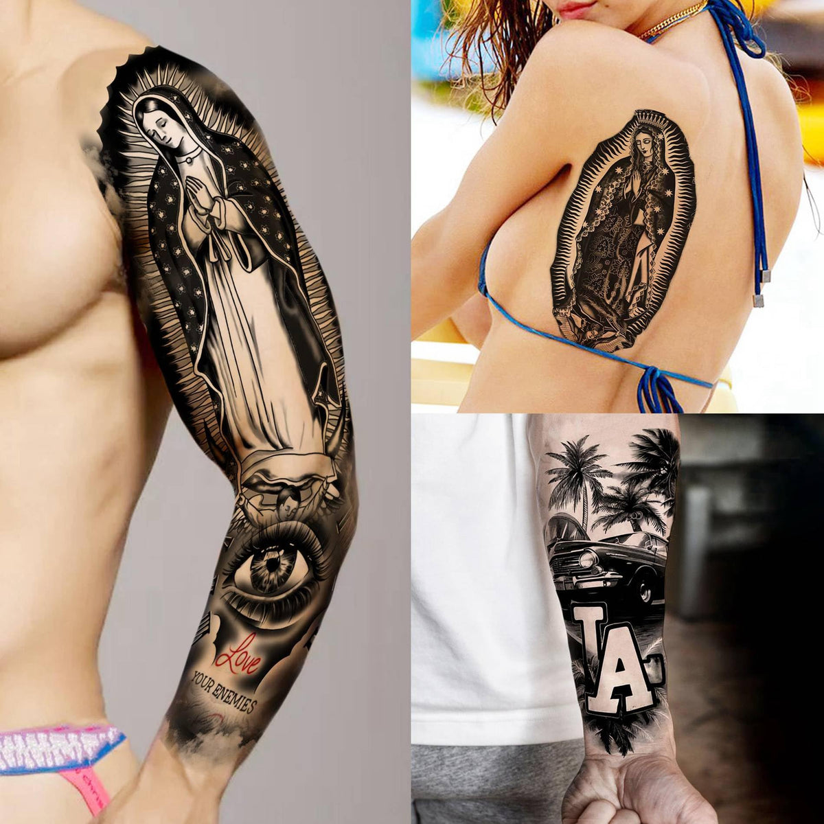 SELIDODO religious icons and angels tattoos for versatile body art.