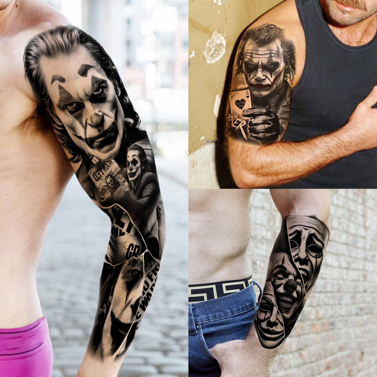 SELIDODO gangster prison-inspired tattoos for edgy Halloween looks.