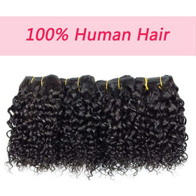 Selina Brazilian curly hair bundles include four 8-inch packs for versatile styling
