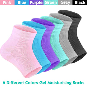 Selizo heel moisturizing socks open-toe grey ease dry skin overnight wear