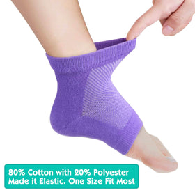 Selizo pink open-toe heel socks deliver moisturized heels during daytime use