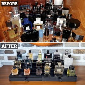 Clutter-free shelf helps you find scents faster and easier.