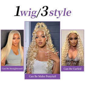 SEMANK party-ready lace-front wig in blonde for standout style