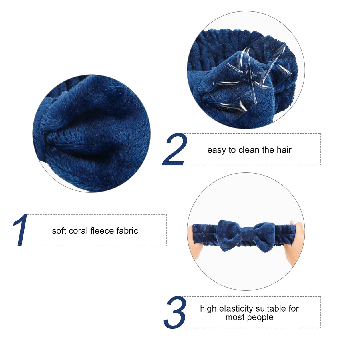 Semato bridesmaid navy blue headband complements party attire