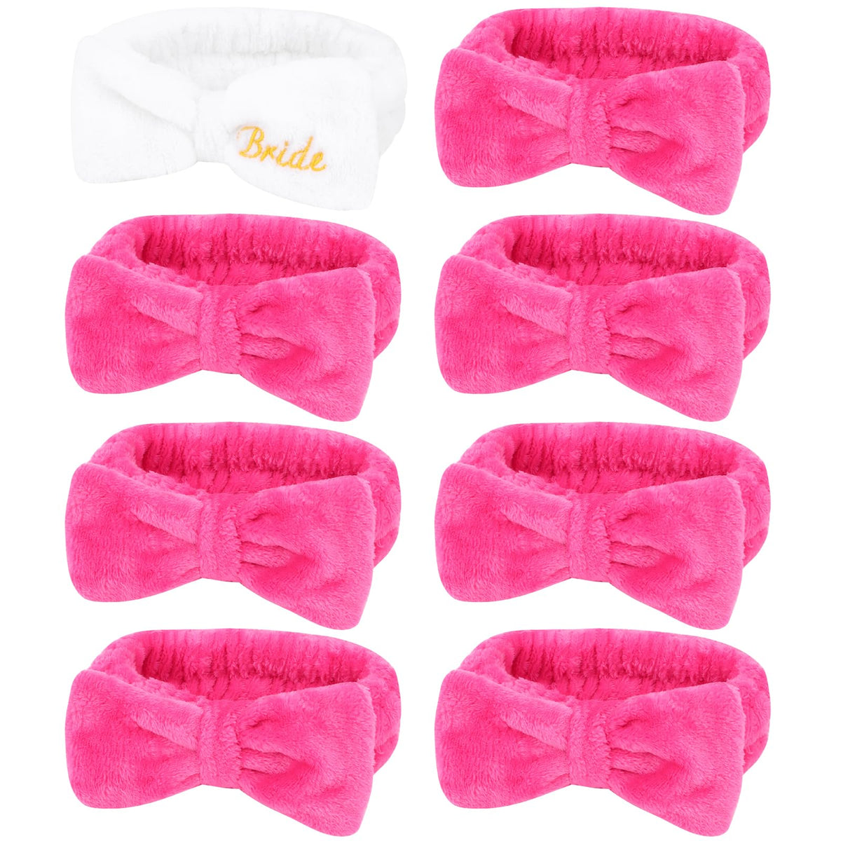 Semato bride spa headband in white with gold embroidery for wedding day prep.