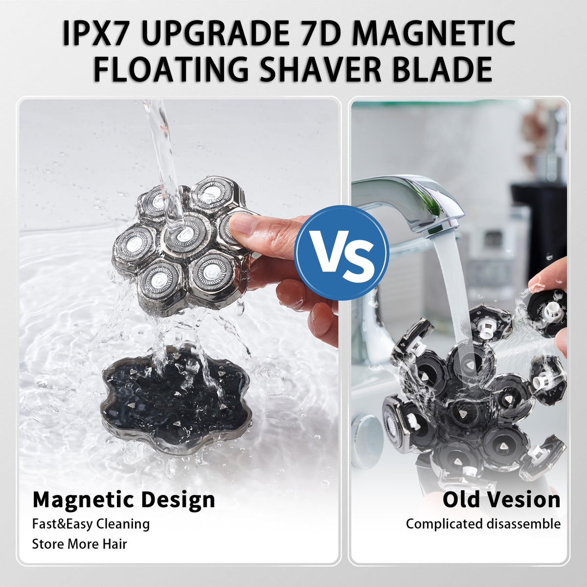 Seminhoof magnetic replacement head attaches quickly for easy cleaning and setup.