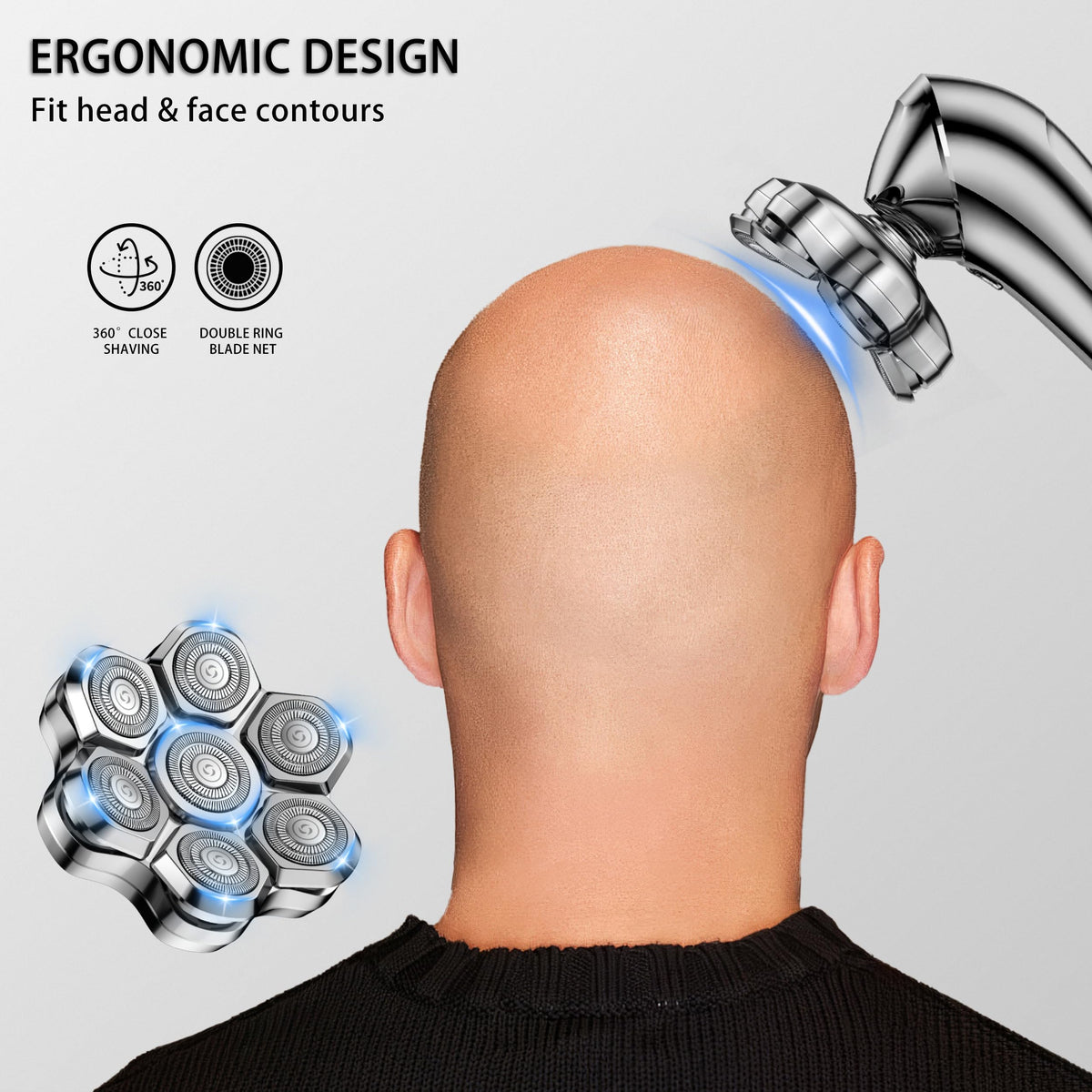 Seminhoof replacement head design provides large hair storage and simple maintenance.