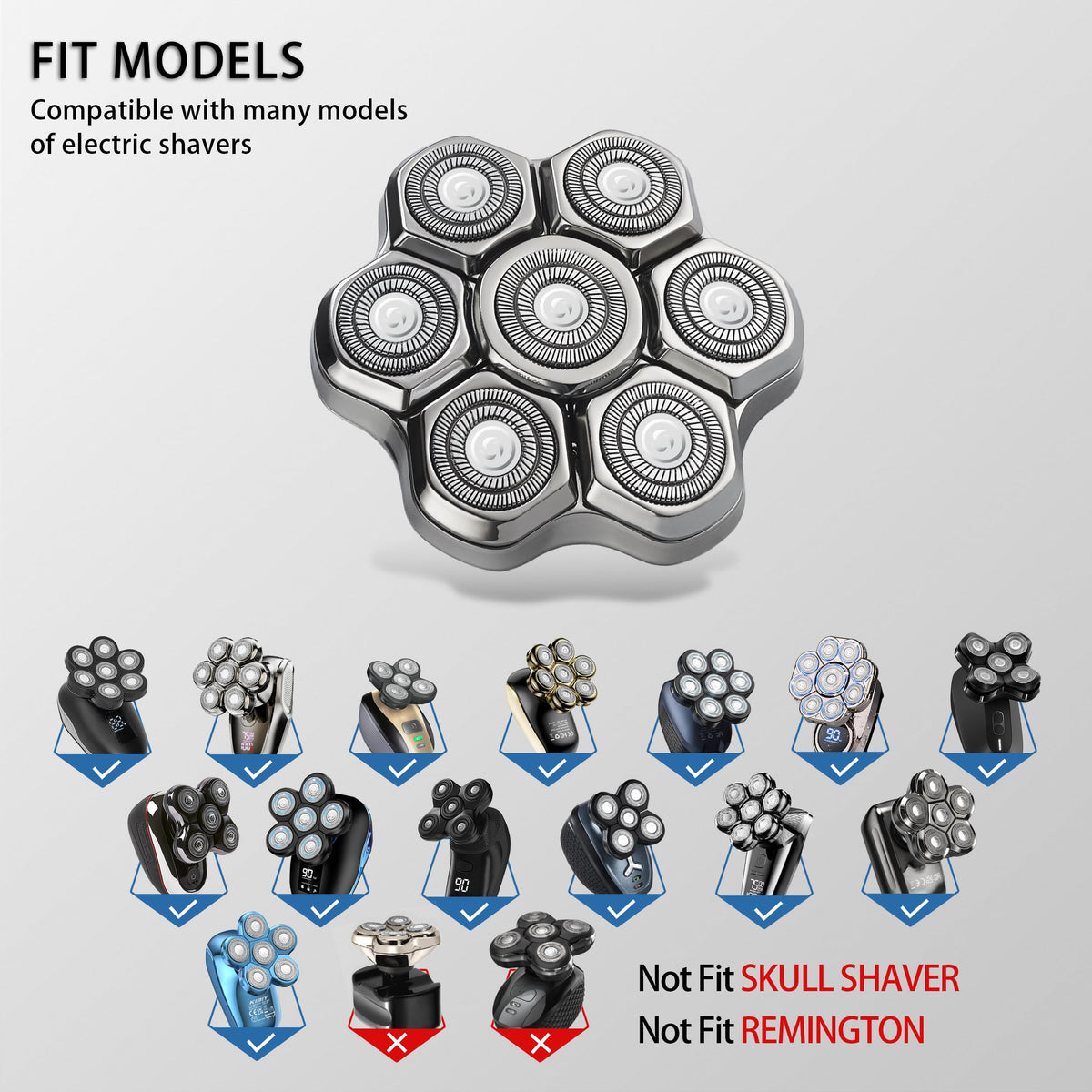 Seminhoof seven-blade system delivers a smooth cut with self-sharpening action.