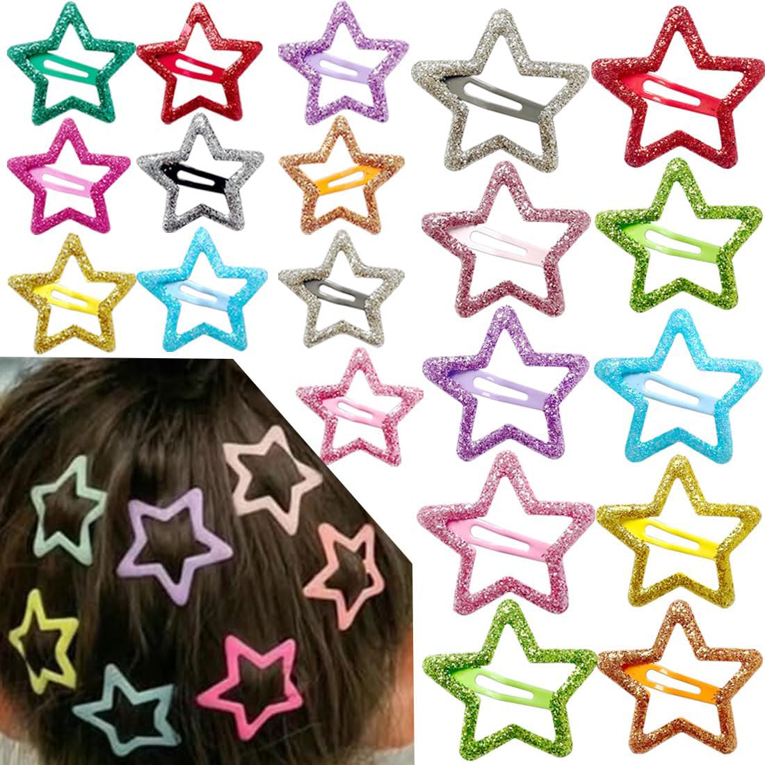 Seneeel star hair clip closeup with secure non-slip clasp and sparkle.