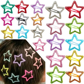 Seneeel star hair clip closeup with secure non-slip clasp and sparkle.