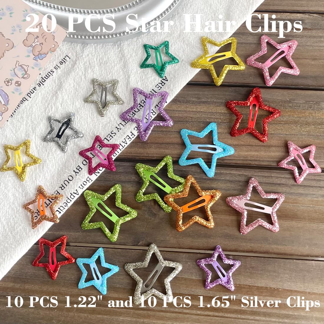 Seneeel star hair clip metallic detail adds subtle shine to looks.