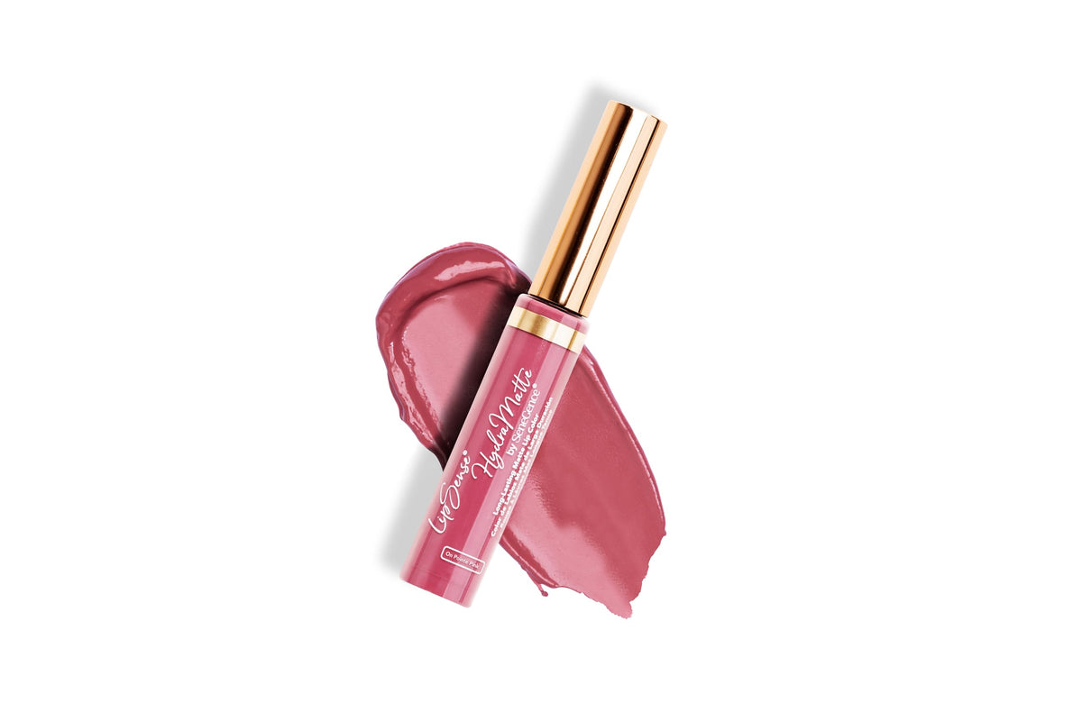 SeneGence LipSense HydraMatte On Pointe Pink applicator swirl demonstrates smooth one-swipe application