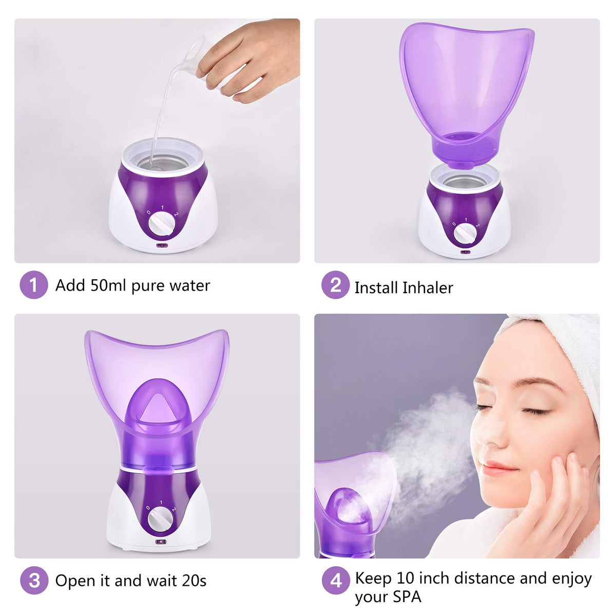 Seneryla steam session setup showing step-by-step routine