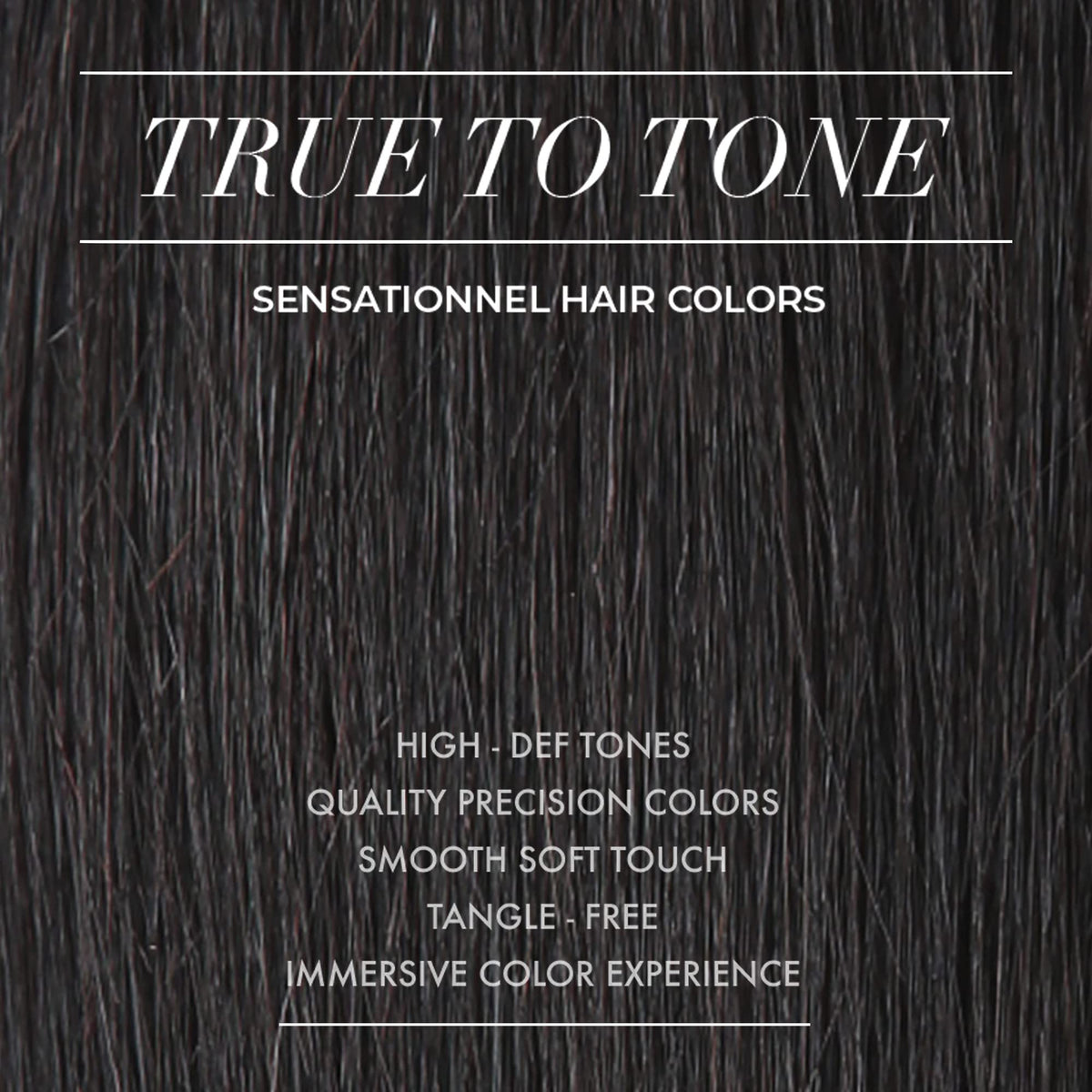 Sensationnel Bare Lace off-black 1B color fits classic, versatile wardrobes.