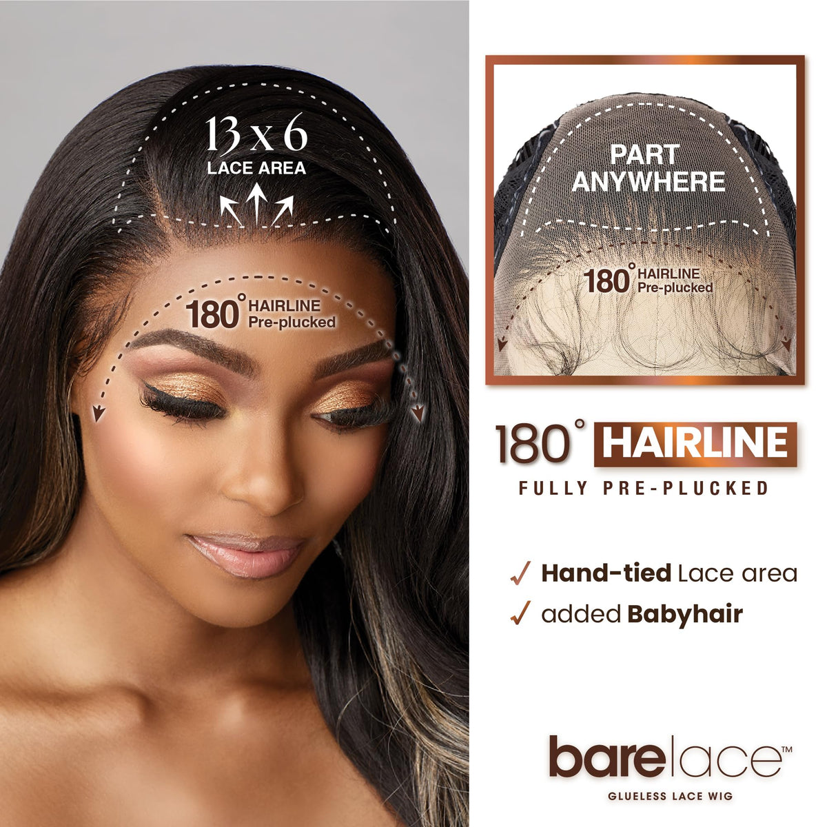 Sensationnel Bare Lace preplucked hairline enables quick, seamless wear.