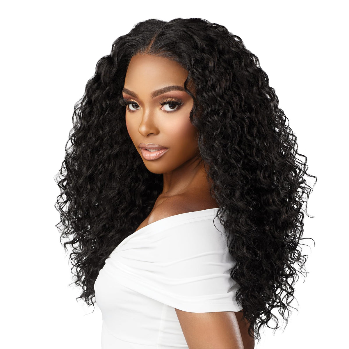 Sensationnel Bare Lace 13x6 wig front view shows natural parting and secure glueless wear