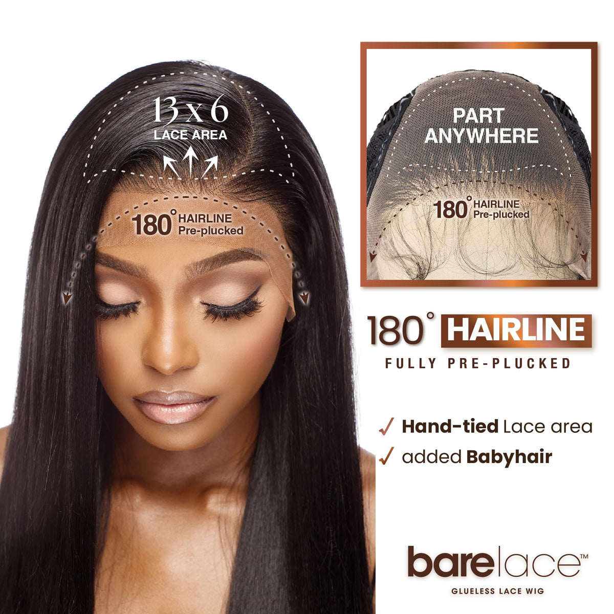 Sensationnel Bare Lace 13x6 Unit 7 back view highlighting uniform density