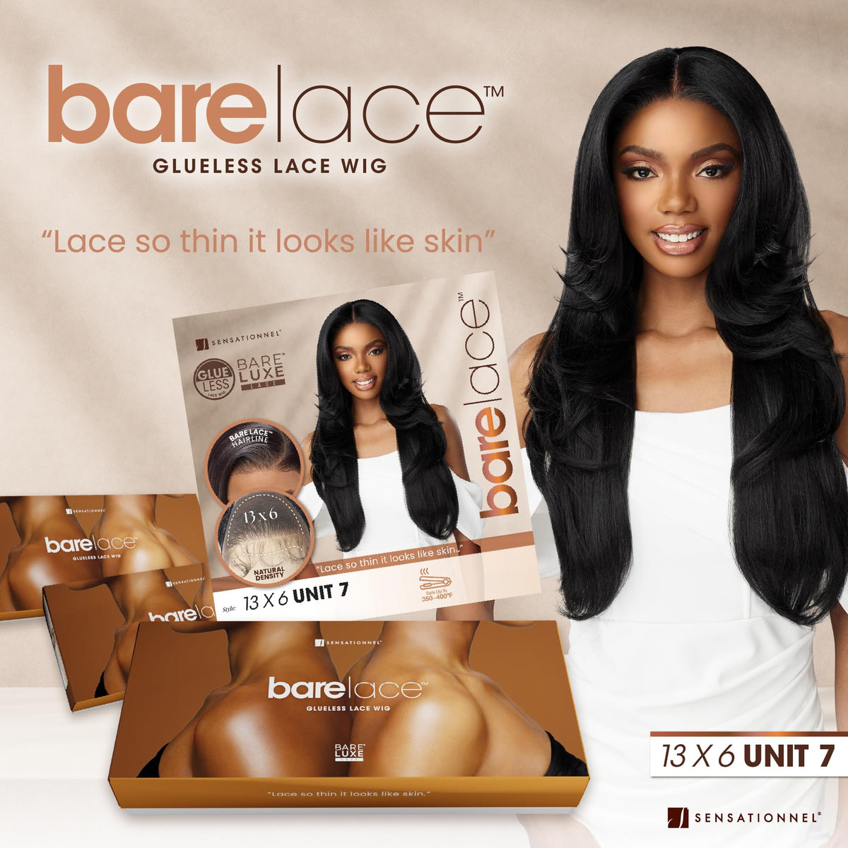 Sensationnel Bare Lace 13x6 Unit 7 straight texture demonstration