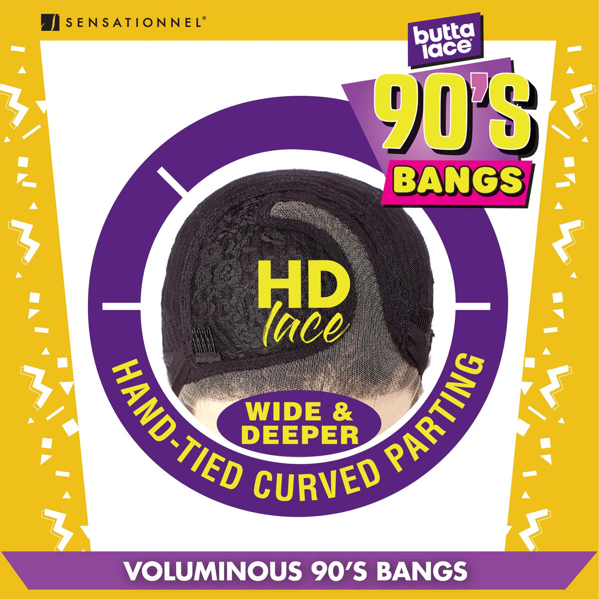 Sensationnel Butta Lace 90S Bangs close-up hairline detail.