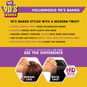 Sensationnel Butta Lace 90S Bangs glueless band for secure fit.