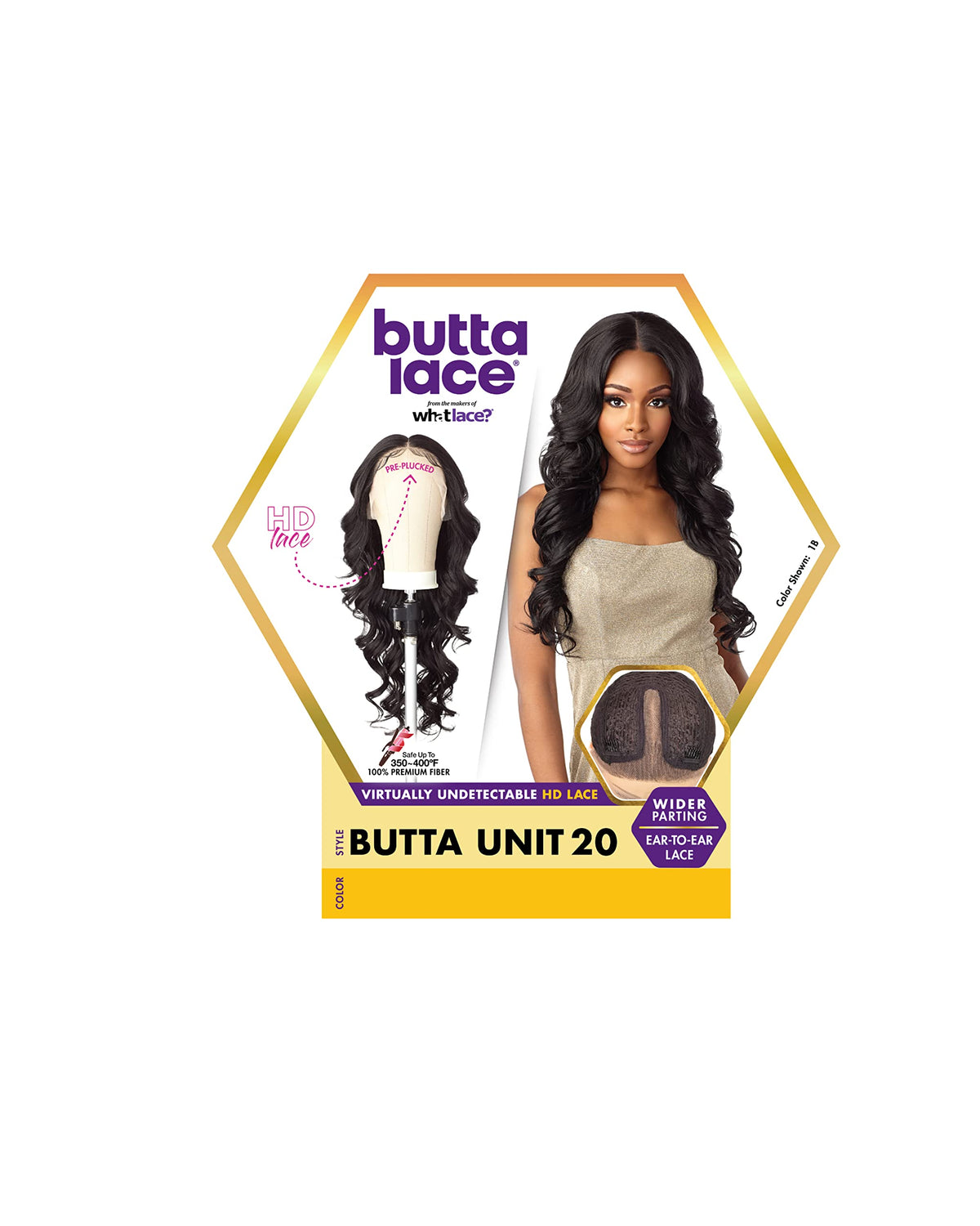 Sensationnel Butta Lace Wig jet-black lace blends with most skin tones