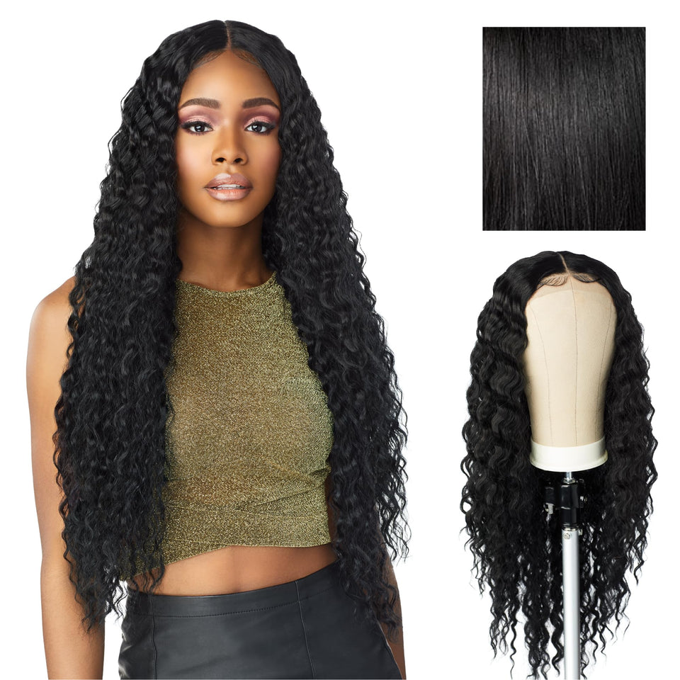 Sensationnel Butta Lace Wig Unit 3 front view with natural deep parting for versatile styling.