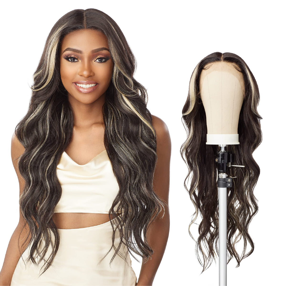 Sensationnel Butta Lace Wig Unit 34 with deep parting for a natural look.