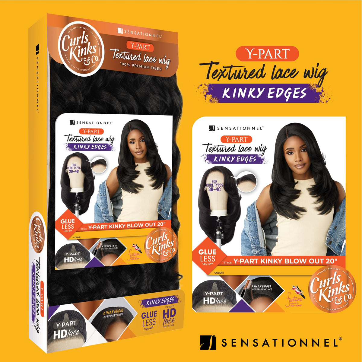Sensationnel Curls Kinks Co Kinkyedges wig balayage colors for subtle highlights.