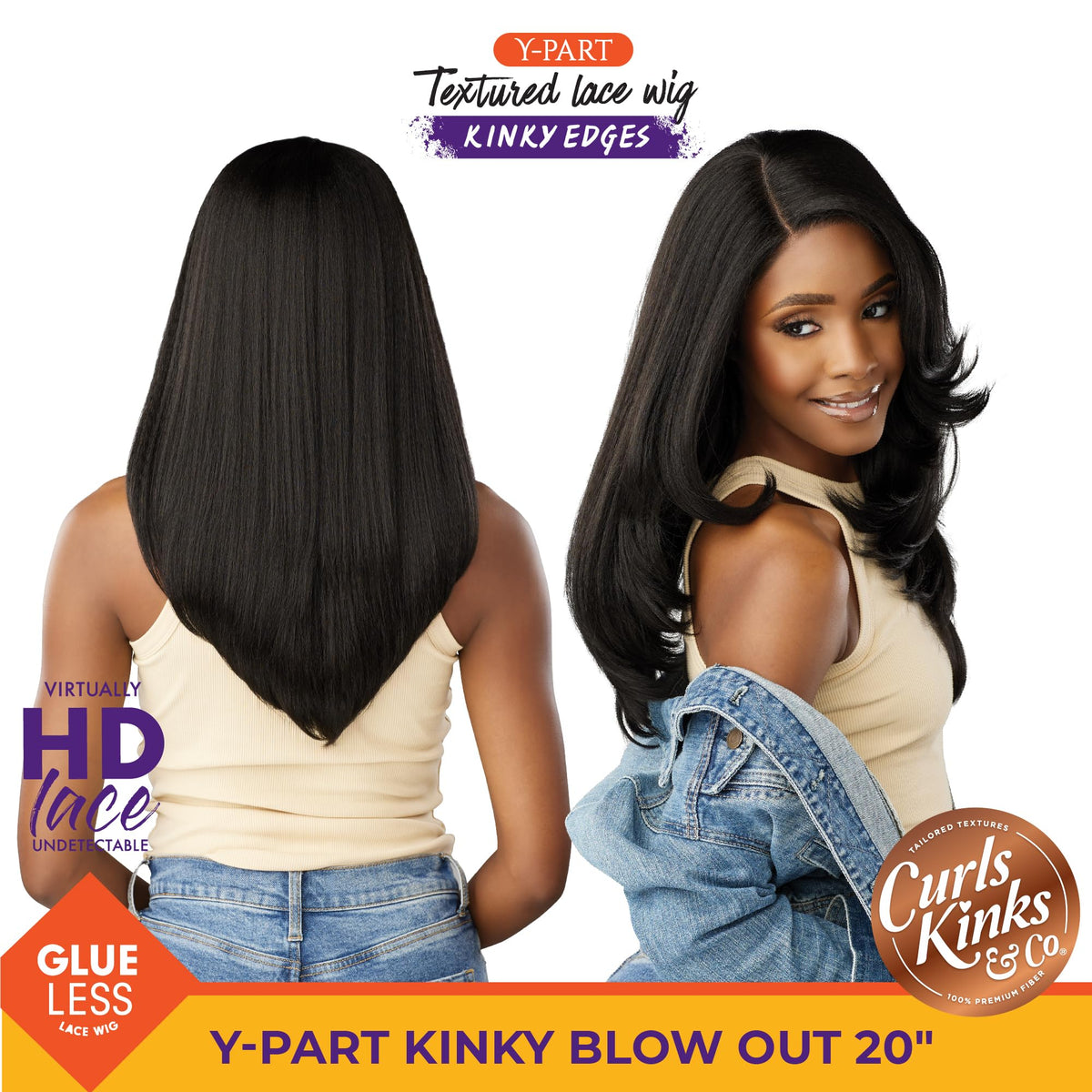 Sensationnel Curls Kinks Co Kinkyedges wig HD lace with glueless band for quick wear.