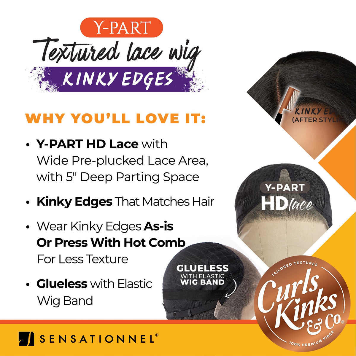 Sensationnel Curls Kinks Co Kinkyedges wig kinky rod curl for bold looks.