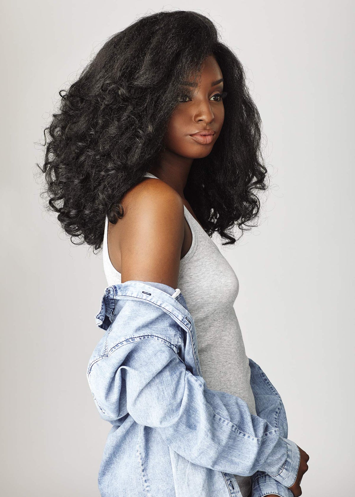 Half wig blending with natural hair by Sensationnel Curls Kinksandco