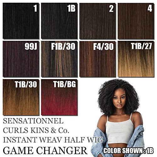 Sensationnel Curls Kinks and Co half wig color varieties for personalized shade