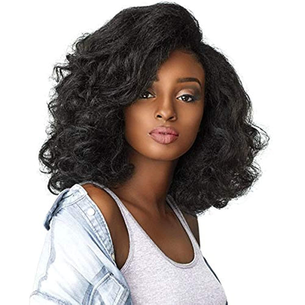 Sensationnel Curls Kinksandco half wig with drawstring cap for secure daily wear